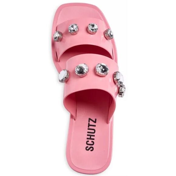 Schutz Lizzie Embellished Slide Sandals - Picture 11 of 12